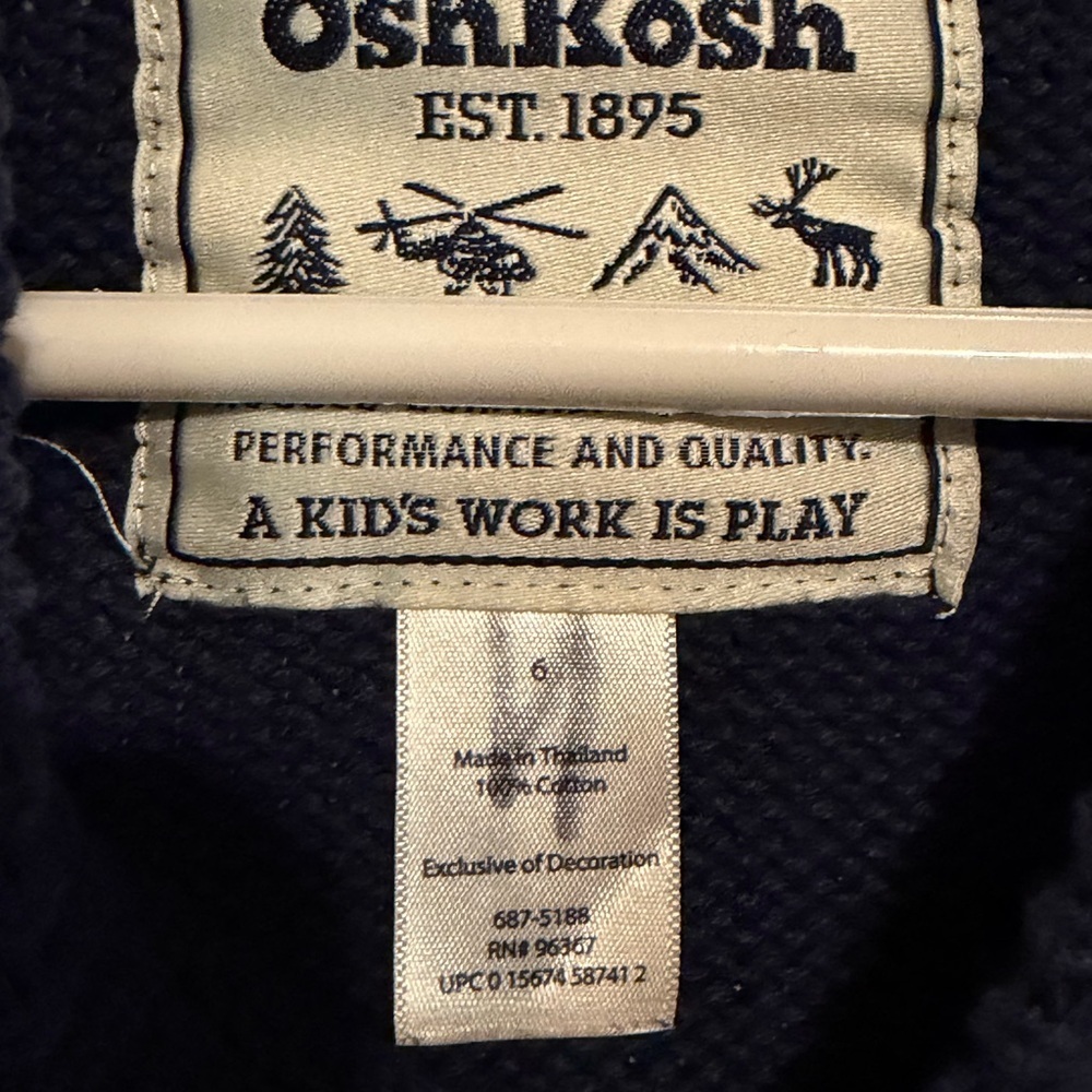 Vintage OshKosh B'gosh Dark Blue Kids Sweater with Snowman - Picture 5 of 5